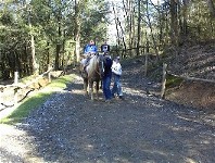 At the end of the riding trail